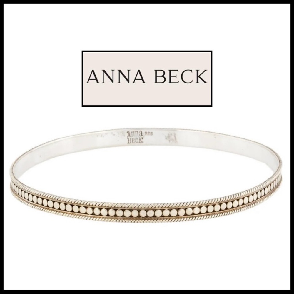 Anna Beck Classic Dots Bangle in 18K & Sterling Silver.